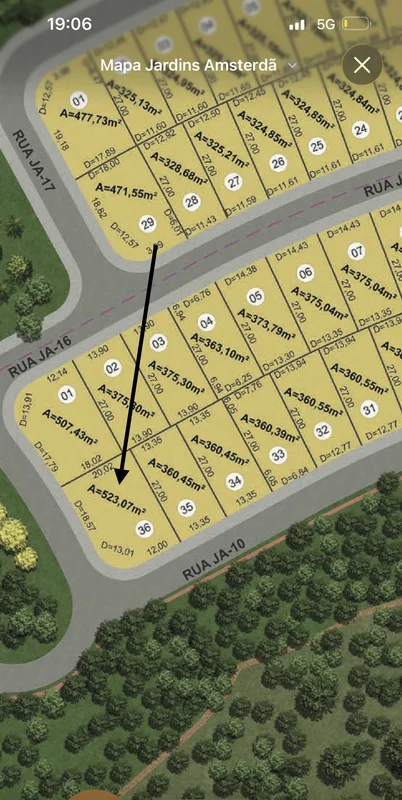 ?? LOTE | JARDINS AMSTERDÃ Frente a mata ?? 523 m²?? Ágio: R$ 389.000?? Saldo: R...