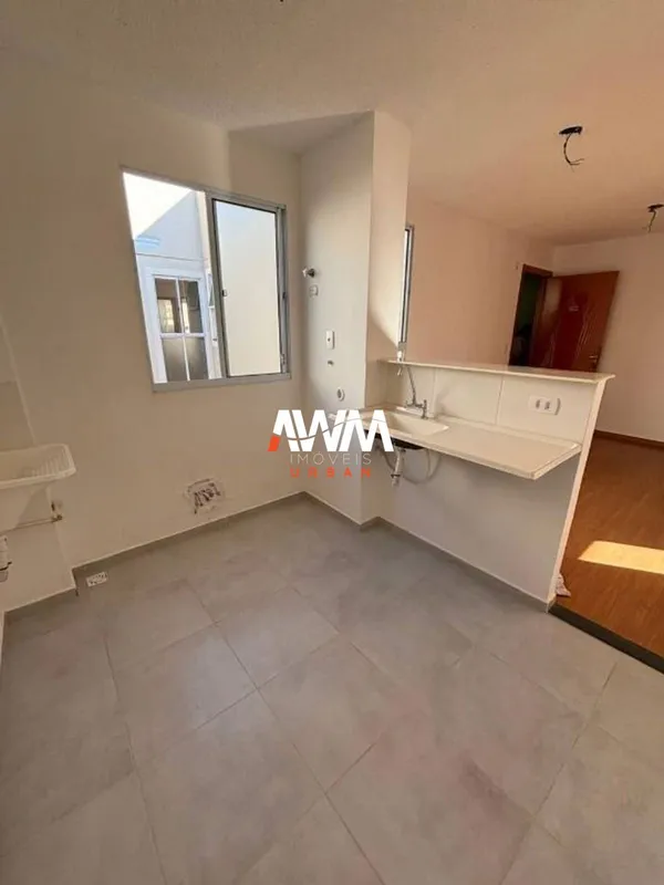 Apartamento com 42 m², 2 quartos, sala, cozinha americana, banheiro social, área...
