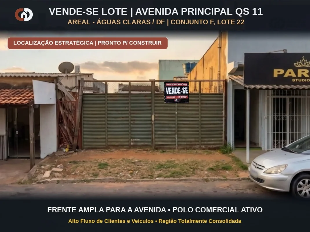 CLEBER DANTAS VENDE lote comercial com 147 m² de área privativa, estrategicament...