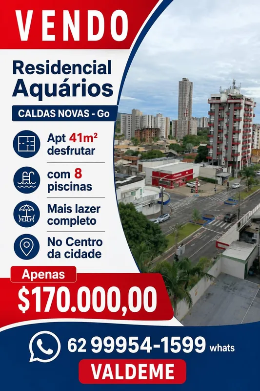 Apartamento com um quarto, 41m², perfeito para quem quer desfrutar das águas ter...