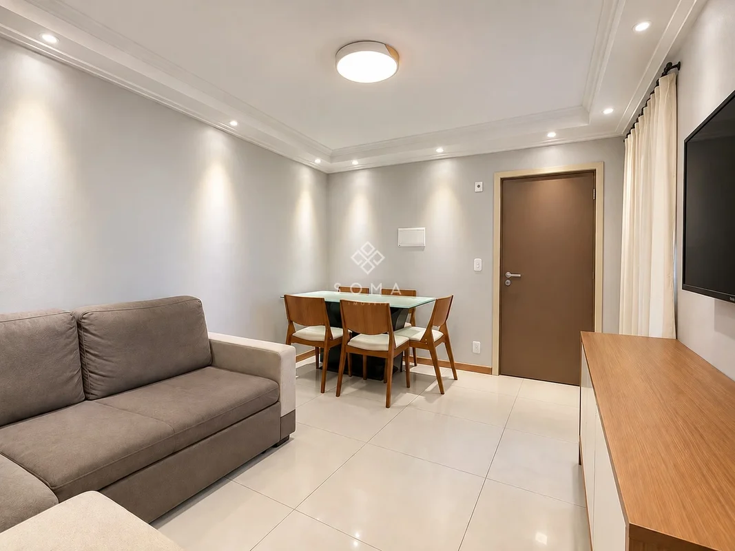 ESPECIFICAÇÕES DO APARTAMENTO:- Projeto de iluminação- Sala ampla- Varanda com f...
