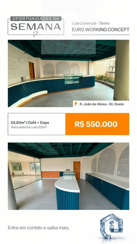 Loja Comercial Térrea com Área Externa no Euro Working Concept — 115m² Totais no...
