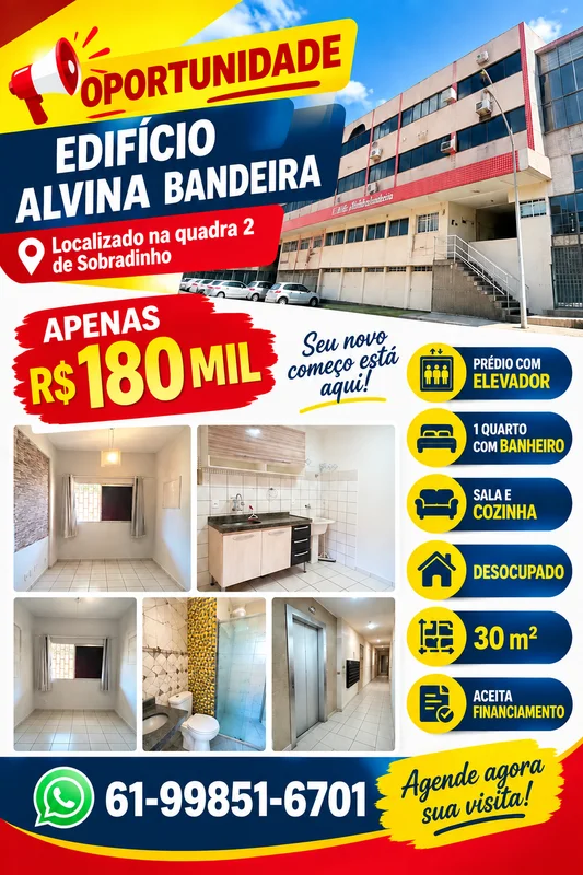 APARTAMENTO À VENDA EM SOBRADINHO – DFOportunidade no Edifício Alvina Bandeira!L...