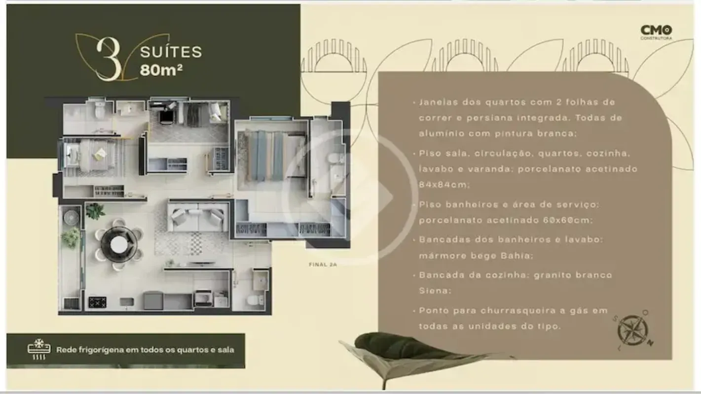 ð?? Ao lado do Parque Vaca Brava e GoiÃ¢nia Shopping. Apartamento de 80 mÂ² sen...