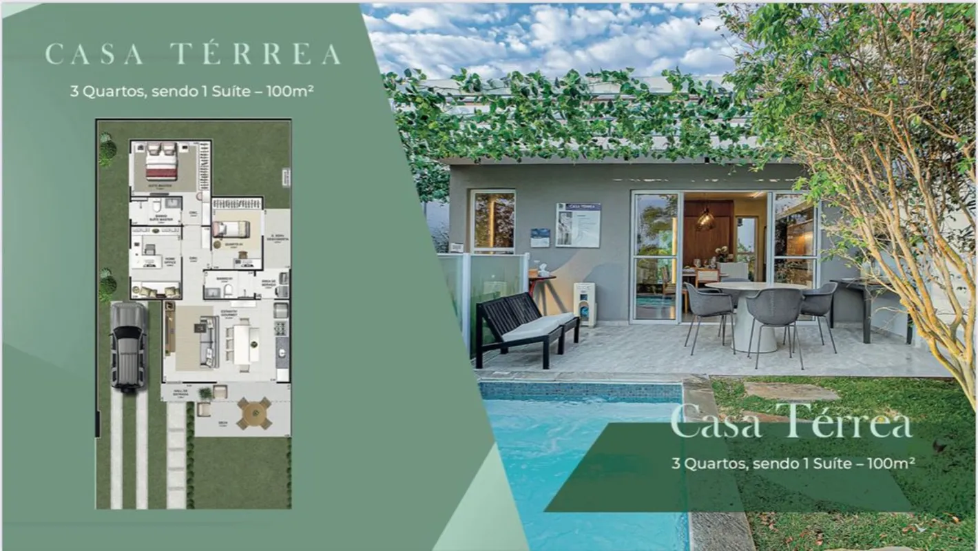 CASA TERREA100 M2 DE CONSTRUÇÃO3 QUARTOS COM 1 SUÍTE 03/10/26