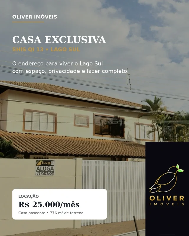 CASA EXCLUSIVA PARA LOCAÇÃO | SHIS QI 13 – LAGO SULR$ 25.000,00 mensaisImagine m...