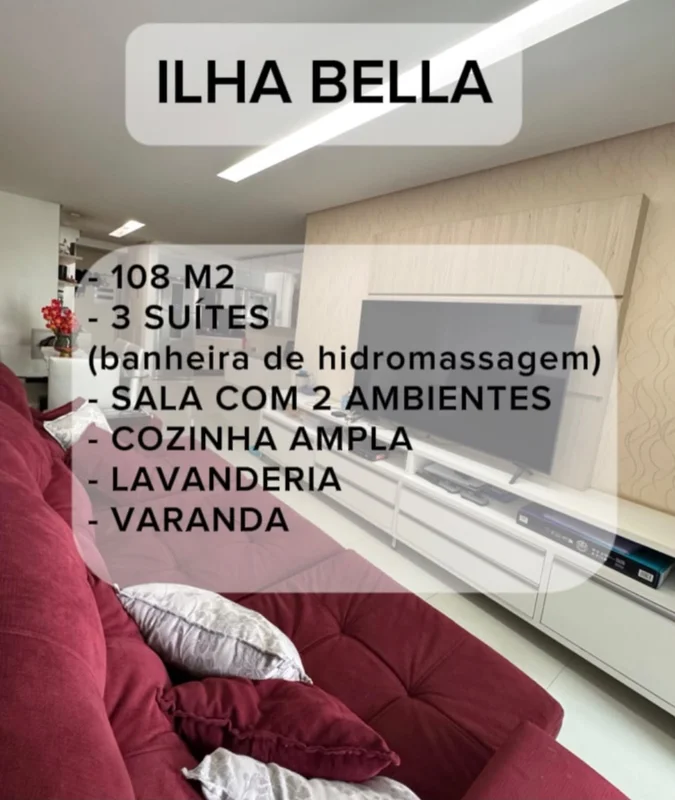ILHA BELLA – O apartamento que você merece morar! ?108m² de puro conforto: 3 suí...