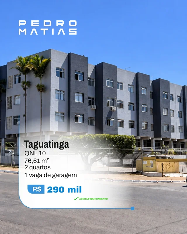 Apartamento na QNL 10 | Taguatinga | R$ 290.000,00Excelente apartamento, nascent...