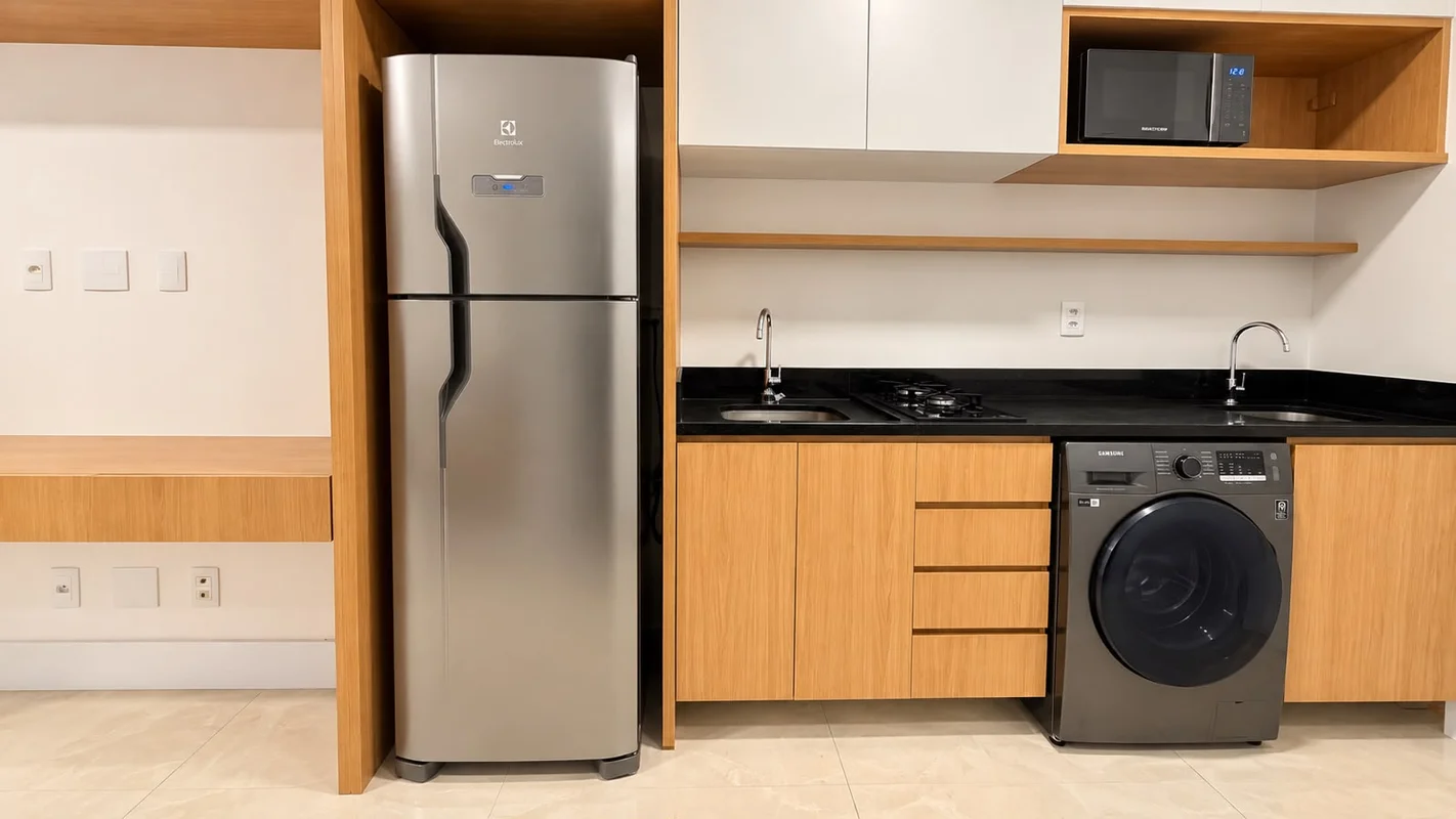 Disponível para aluguel01 quarto Garden, semi-mobiliado, com bastante armários, ...