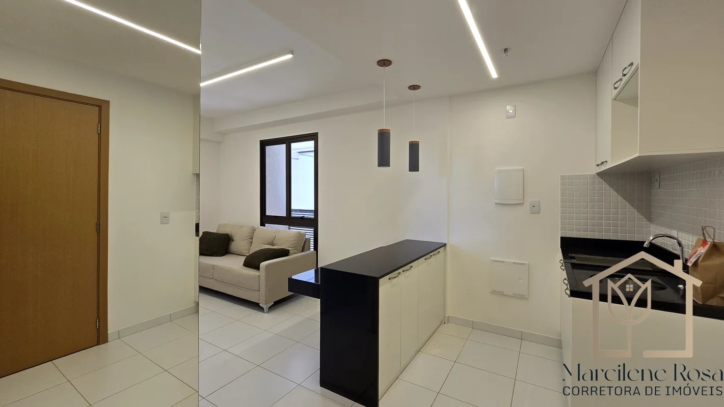 Apartamento vazado de um quarto, com área privativa de 34,58 m² e vaga de garage...