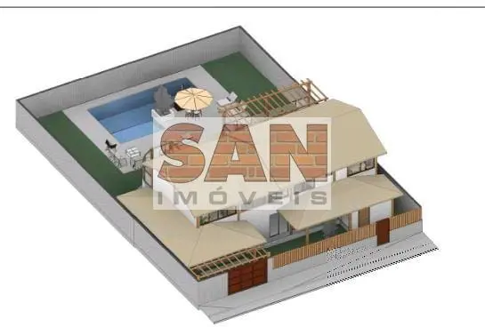 - Casa em semi - construída com muita madeira e concreto.- São uns 550 metros de...