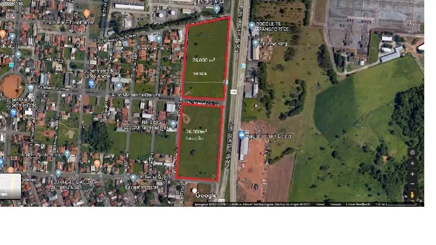 ÁREA COM EXCELENTE LOCALIZAÇÃO, DE FRENTE PARA A BR 153, COM 26.000 M², SAINDO 1...