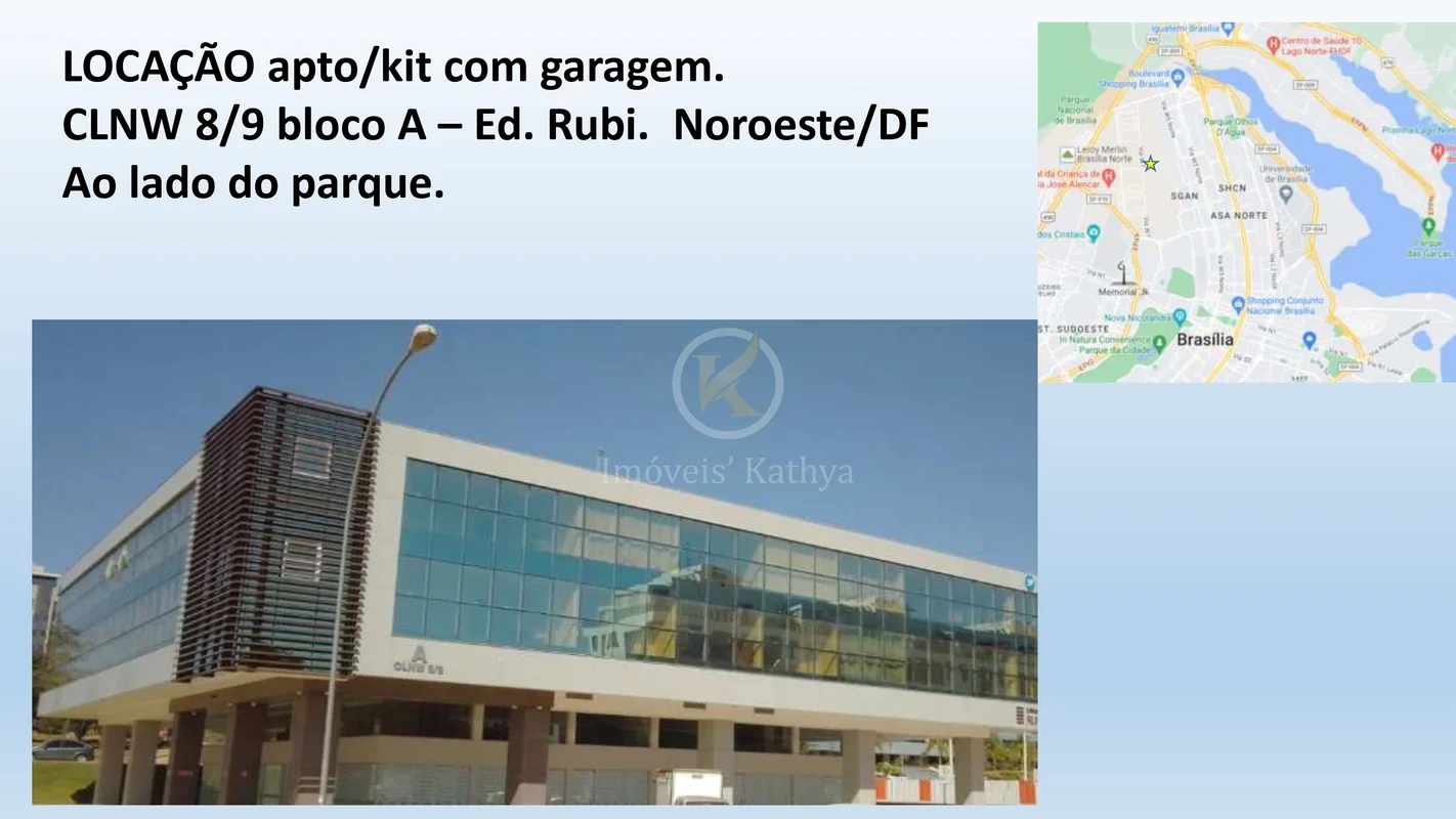CLNW 8/9 bloco A Ed. Rubi. Excelente apto/kit mobiliado, sala/cozinha integrada,...