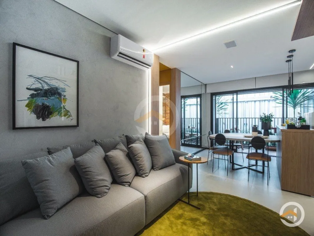 Apartamento com 2 quartos, sendo 1 suíte, com integração de sala, cozinha e vara...