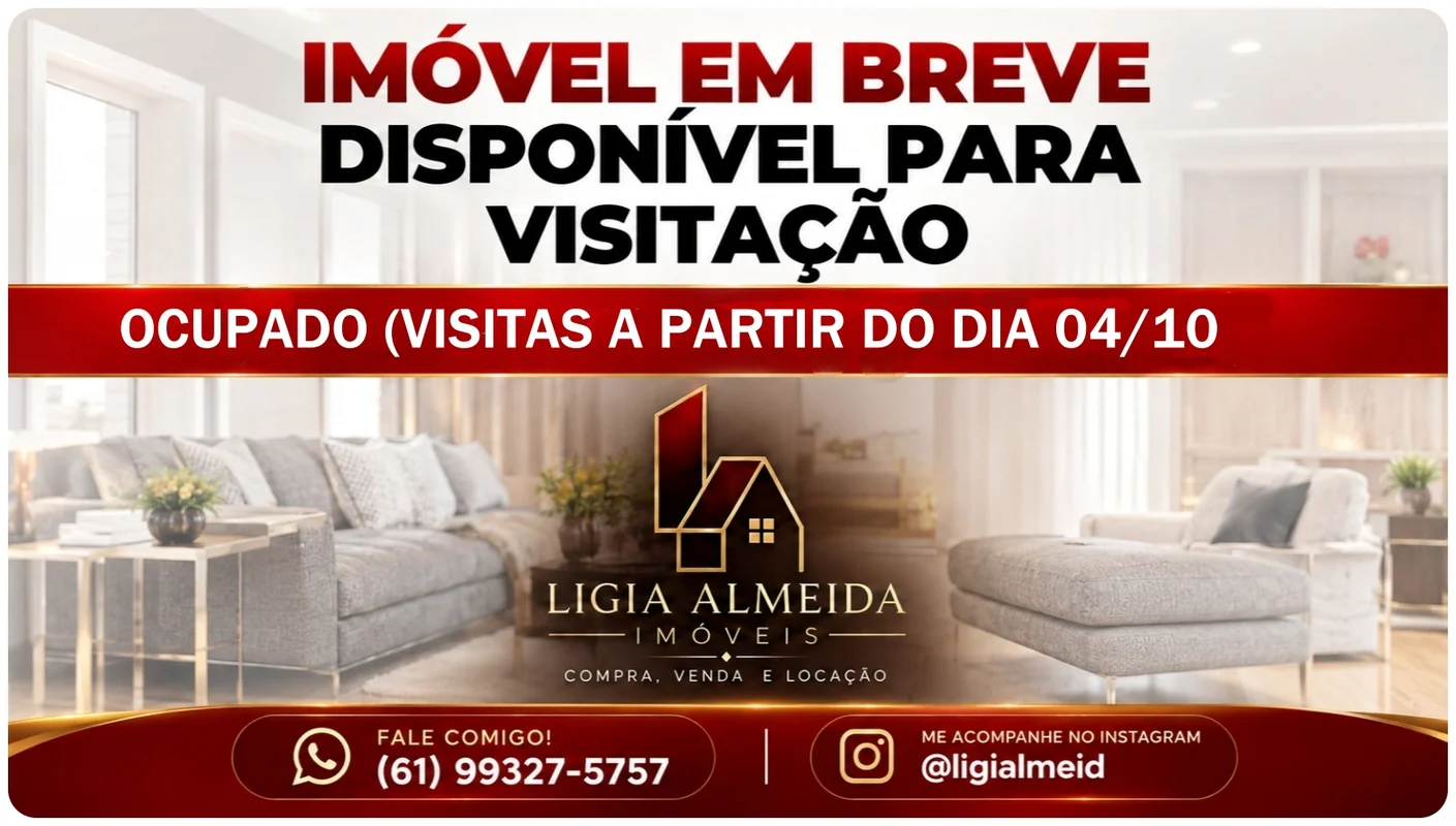 LÍGIA ALMEIDA CONSULTORA DE IMÓVEIS ALUGA NO GUARÁ I-DISPONÍVEL SOMENTE 05/10/20...