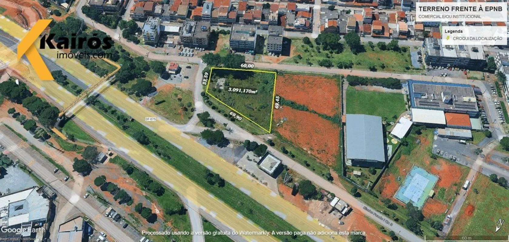 Terreno Projeção Comercial e/ou Institucional com 3.091m², ideal para construção...