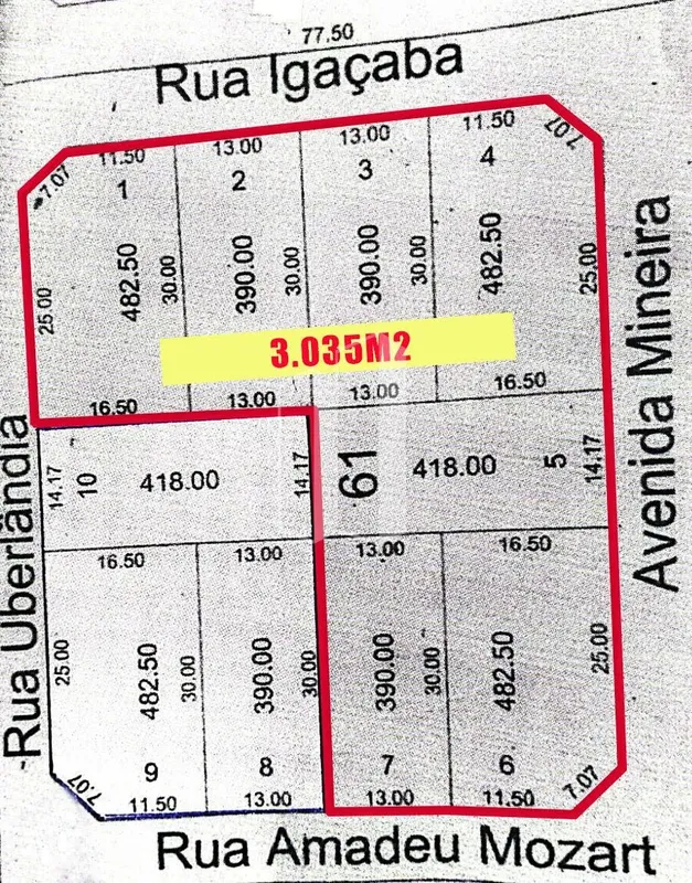 A área comercial com 3035 m², frente para 3 ruas e localizada próxima ao Buriti ...