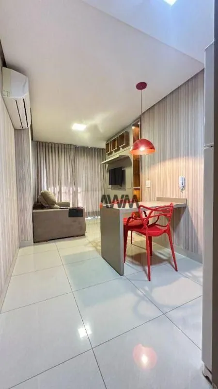 Apartamento mobiliado de 1 quarto, mobilia de bom gosto, predio com lazer comple...