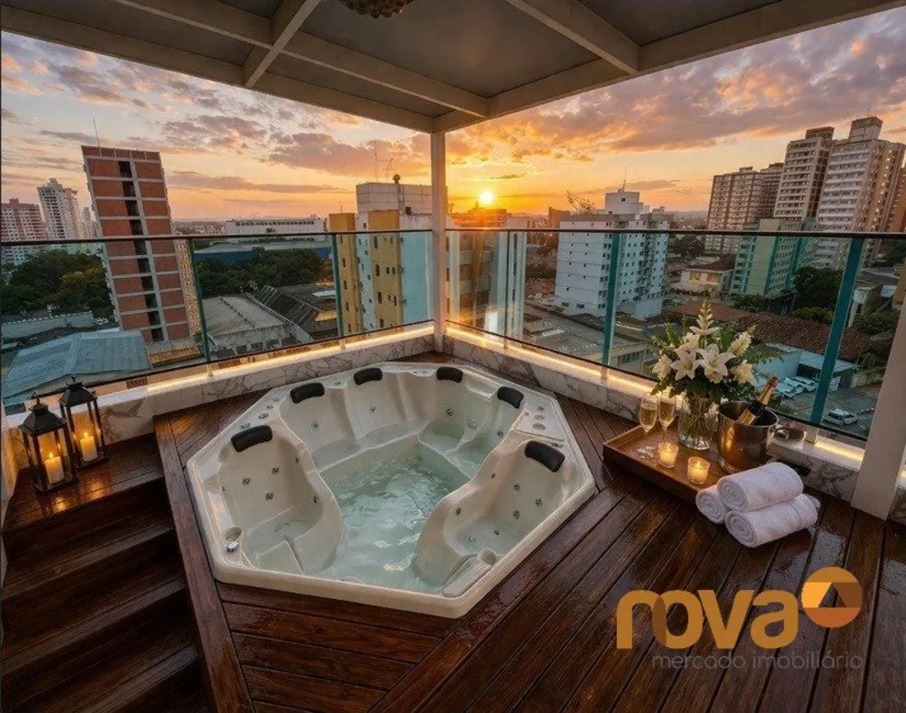 Linda cobertura com jacuzzi e muita privacidade, Sala, Cozinha, 5 Quartos, 5 Ban...