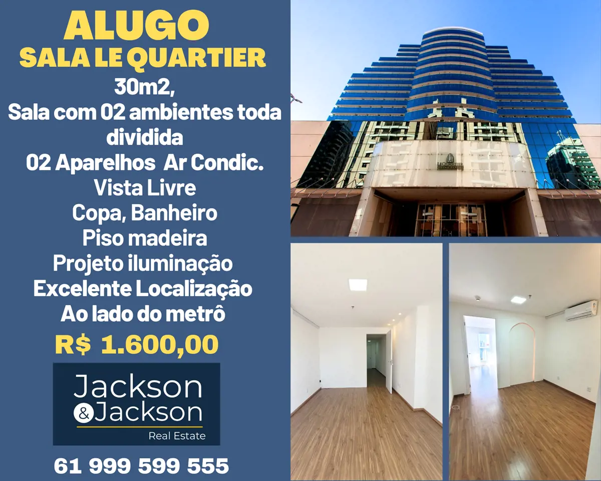 Alugo Sala Comercial Le Quartier em Águas ClarasSala com localização privilegiad...