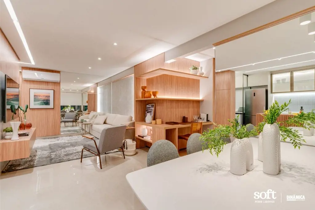 Apartamento medindo 84,00m² composto por sala de estar/jantar, lavabo, balcão, c...