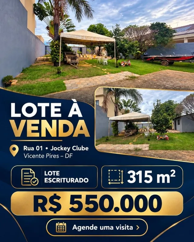 LOTE ESCRITURADO REGISTRADO VICENTE PIRES RUA 1 JOCKEY CLUBE, LOTE 315 M² ESCRIT...