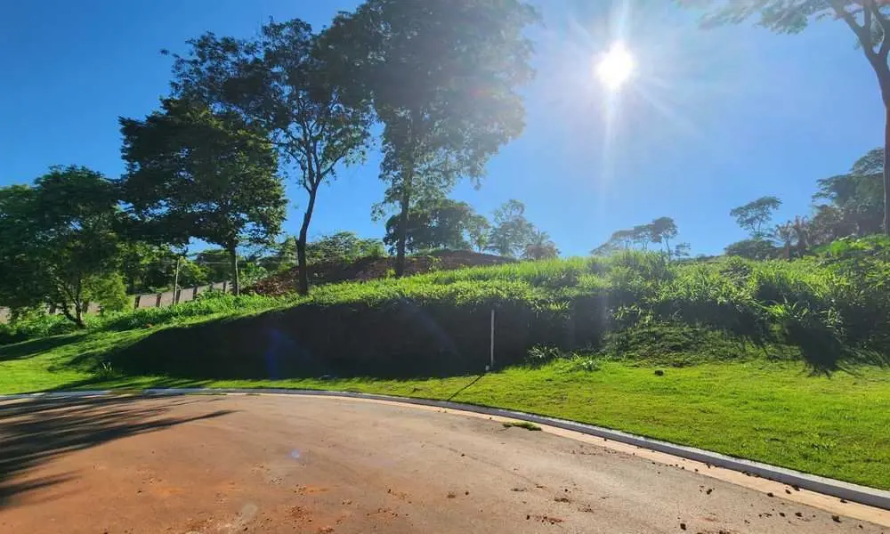 Belo terreno em aclive elevado do nível da rua com uma vista espetacular.  Os di...