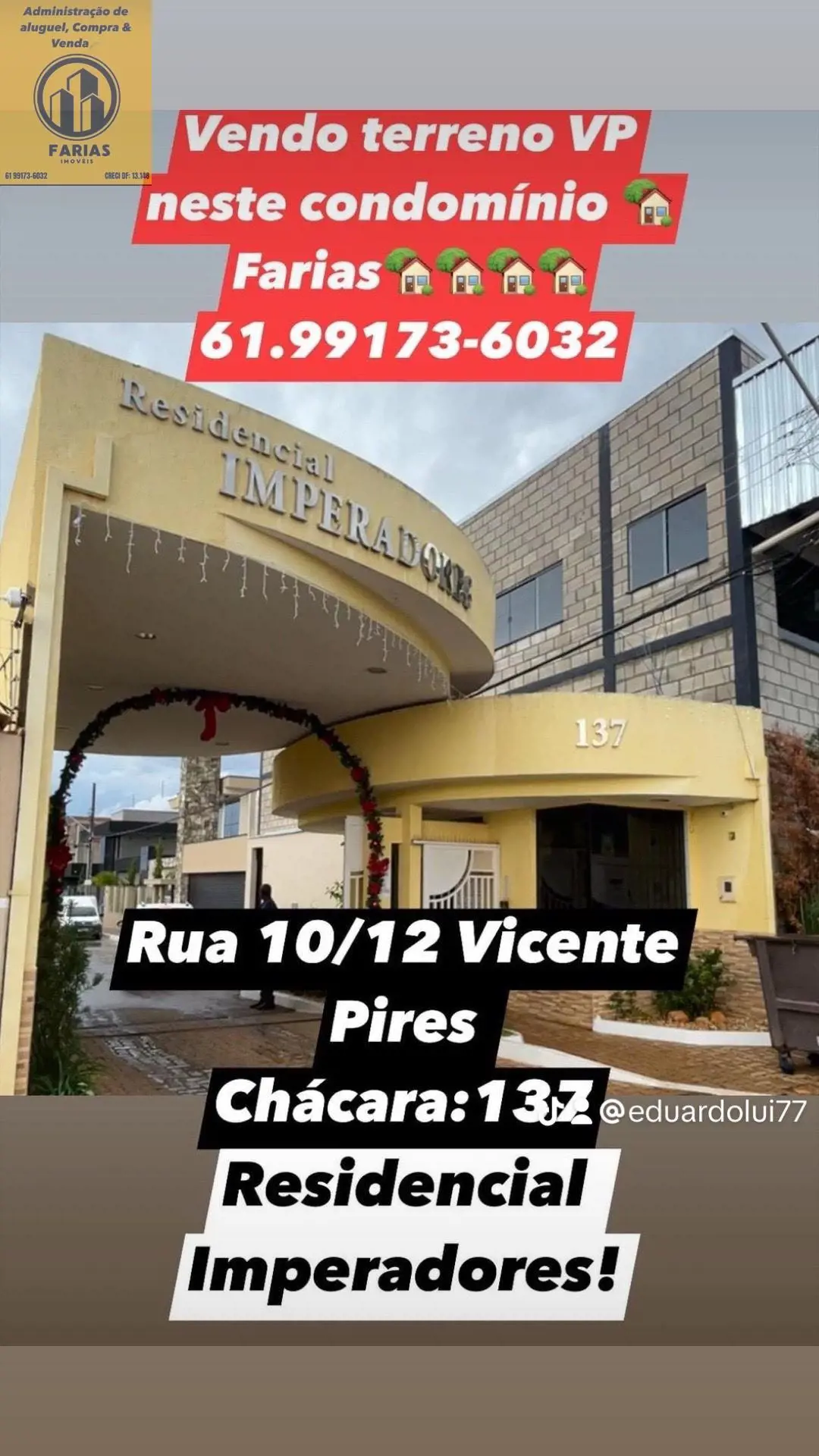 Condomínio fechado e vazado….Entra e sai pela Rua 10/12 Sai e entra pela Rua 12/...