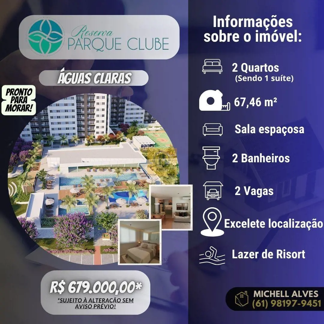 Reserva Parque ClubeLindo apartamento no empreendimento mais completo de Águas C...