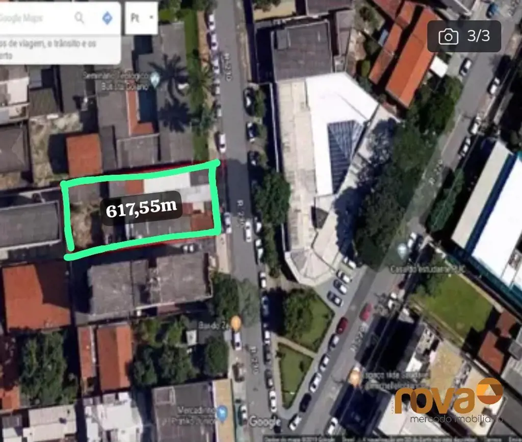 Terreno grande a venda com área de 617,55m², sendo 15,00m de frete, 15,00m de fu...